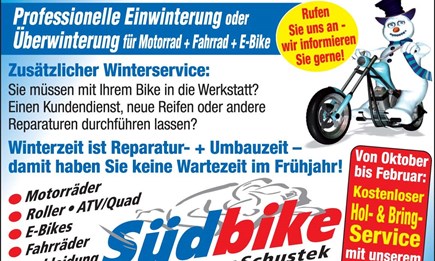Wir überwintern dein Motorrad, Roller und andere Fahrzeuge