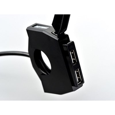 Dezent und funktionel: USB Port am Lenker
