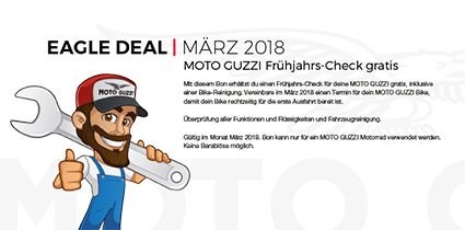 Hol‘ dir jetzt das MOTO GUZZI Voucher Heft bei deinem Händler