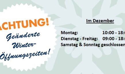 Neue Öffnungszeiten im Dezember