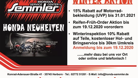 Honda Semmler - Winter Aktion 2020