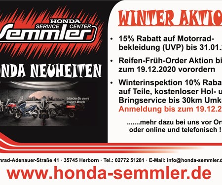 Honda Semmler - Winter Aktion 2020