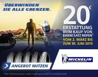 €20,- zurück beim Kauf eines Satz Michelin Reifen €20,- zurück beim Kauf eines Satz Michelin Reifen