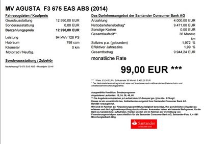 MV Agusta Finanzierungs - Angebote vom 15.03.2015-31.03.2015 in Zusammenarbeit mit der Santander Consumer Bank AG! - Bild 10
