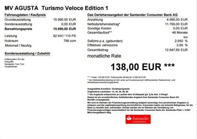 MV Agusta Finanzierungs - Angebote vom 15.03.2015-31.03.2015 in Zusammenarbeit mit der Santander Consumer Bank AG! - Bild 4