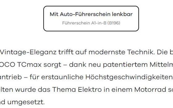 Super Soco TC Max 95Km//H Elektro Bike  fahrbar mit A1 B(196) zum sensationellen Preis/Leistzungsverhältnis - Bild 2