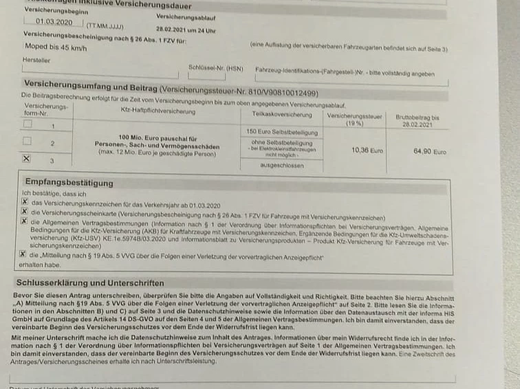 Versicherungskennzeichen 01.03.2021 Bild 2: Versicherungskennzeichen 01.03.2021