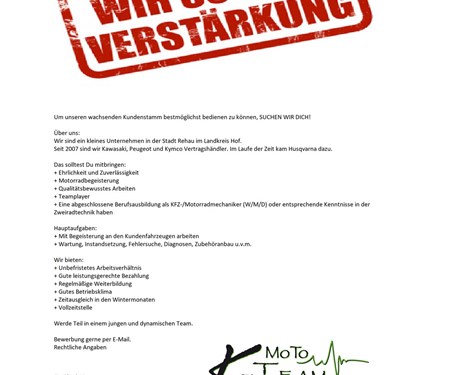 Wir suchen Verstärkung!