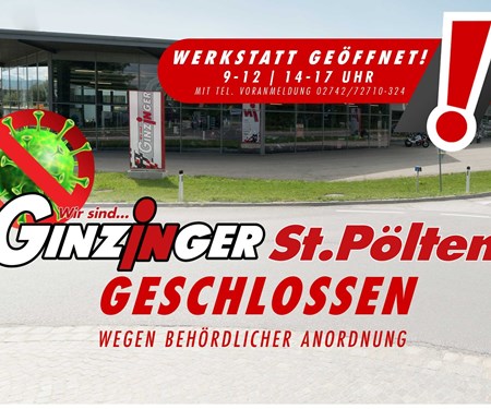 Ginzinger St. Pölten vorübergehend geschlossen