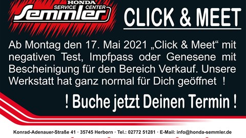 Honda Semmler - JETZT WIEDER "CLICK&MEET"