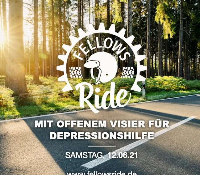FELLOWS RIDE - MIT OFFENEM VISIER FÜR DEPRESSIONSHILFEE Bild 1: FELLOWS RIDE - MIT OFFENEM VISIER FÜR DEPRESSIONSHILFEE