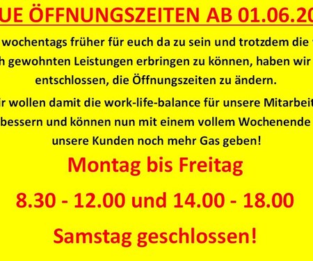 NEUE ÖFFNUNGSZEITEN ab 01.06.2021 NEUE ÖFFNUNGSZEITEN ab 01.06.2021