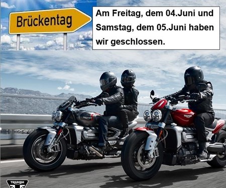 An den Brückentagen am 04. und 05. Juni haben wir geschlossen