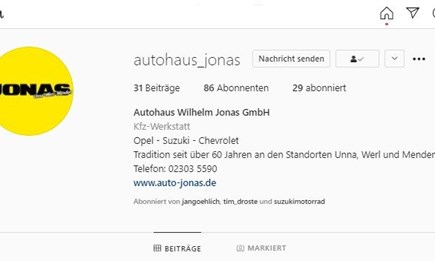 Jonas jetzt auch bei Instagram