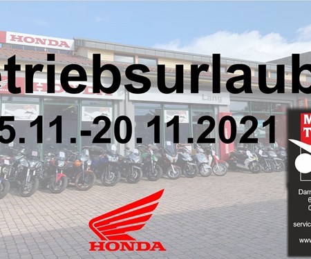 Betriebsurlaub 15.11.-20.11.2021