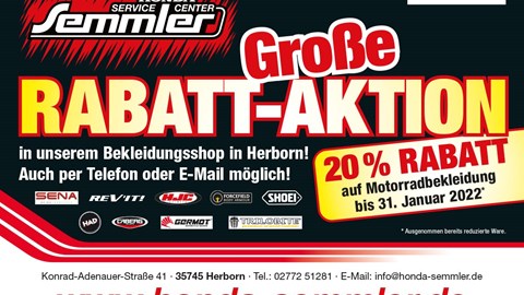 Honda Semmler - 20% Aktion auf Motorradbekleidung ...