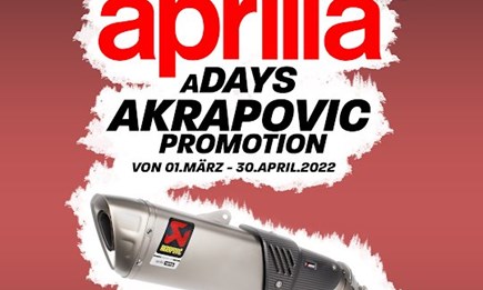 Aprilia aDays 2022 jetzt kostenlosen Akrapovic sichern!