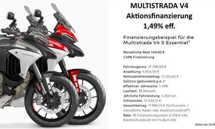 Die MULTISTRADA V4 - Aktions-Finanzierung ist da ! 
