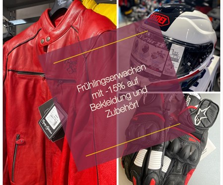 Frühlingserwachen minus - 15% auf lagernde Bekleidung und Zubehör Frühlingserwachen minus - 15% auf lagernde Bekleidung und Zubehör