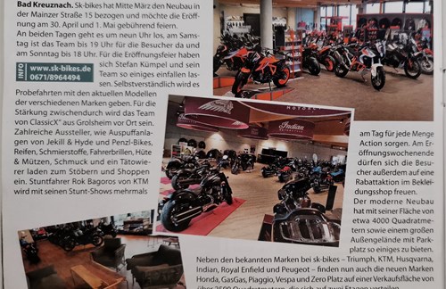 Bericht in der MotorradSzene zur Eröffnungsfeier