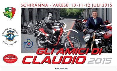Vom 10.bis 12.Juli gibt es in den Stadtzentren von Schiranna & Varese Shows, Ausstellungen,Musik,und natürlich das Gebrüll der Motoren in Erinnerung an Claudio Castiglioni.