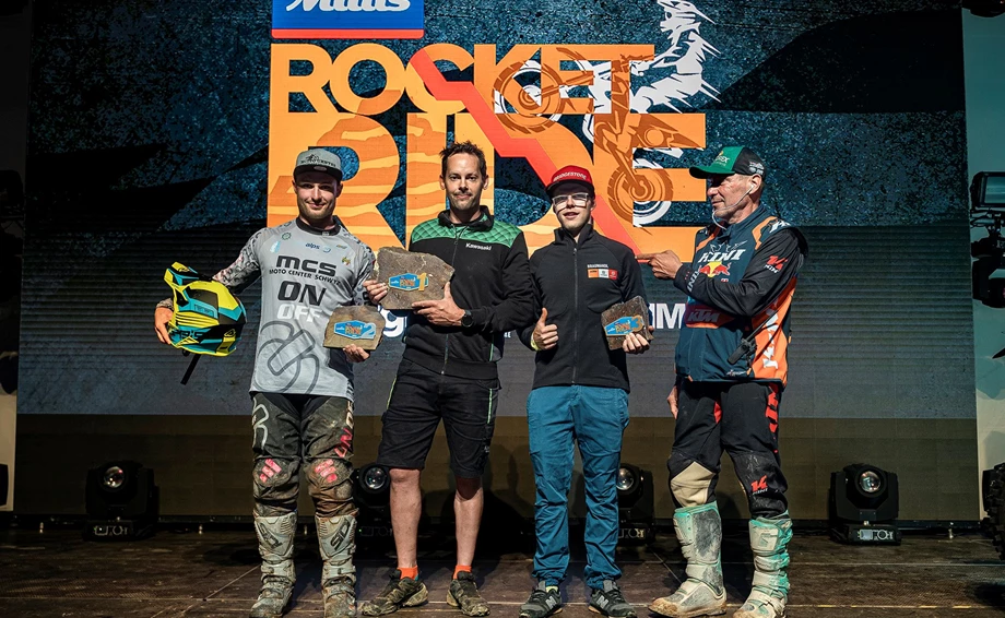 MITAS Rocket Ride: beim spektakulären Auftaktbewerb holt Seppi Fally (AUT/Kawasaki) den Sieg auf der spektakulären Steilhang-Rennstrecke! Bild 1: MITAS Rocket Ride: beim spektakulären Auftaktbewerb holt Seppi Fally (AUT/Kawasaki) den Sieg auf der spektakulären Steilhang-Rennstrecke!