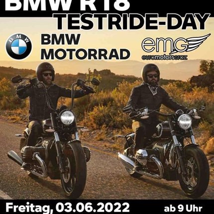 EMG BMW R18 Testride Day 
Erlebe die ultimative Crusing-Power unserer BMW R18 Modelle bei uns im Haus beim BMW R18 Testday.Nutze außerdem die Zeit und ... Weiter >>