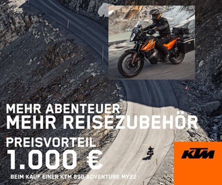 Spare 1000€ beim Kauf einer KTM 890 Adventure MY22 !
