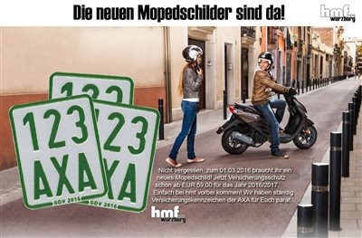 50ccm Versicherungskennzeichen - Jetzt abholen!