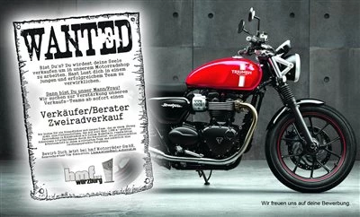 Verkäufer/Berater im Bereich Zweiradverkauf gesucht. Bild 1: Verkäufer/Berater im Bereich Zweiradverkauf gesucht.