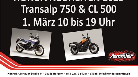 Honda Semmler - 1. März 2023 Vorstellung Transalp + CL500
