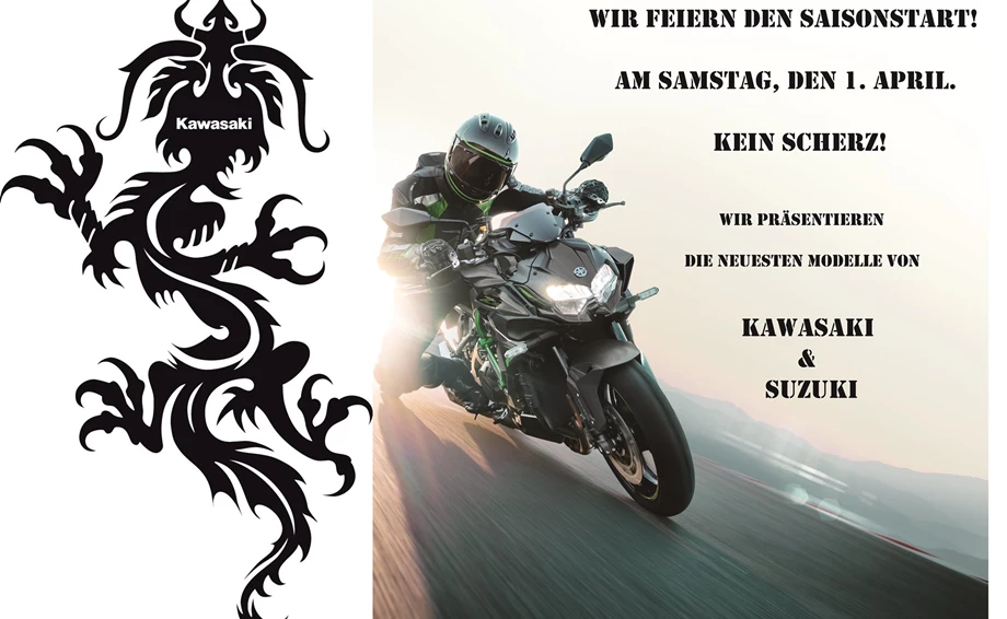 Kawasaki Drachenfest & Suzuki Biker´s Day am 01. April  Bild 1: Kawasaki Drachenfest & Suzuki Biker´s Day am 01. April