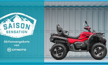 CFMOTO AKTION SICHERE DIR JETZT DEINEN ZUBEHÖR-VORTEIL, 3 JAHRE GARANTIE UND BIS ZU 500 EUR BONUS AUF AUSGEWÄHLTE CFMOTO FAHRZEUGE