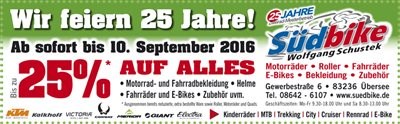 25 Jahre Südbike !  Feiern sie mit uns