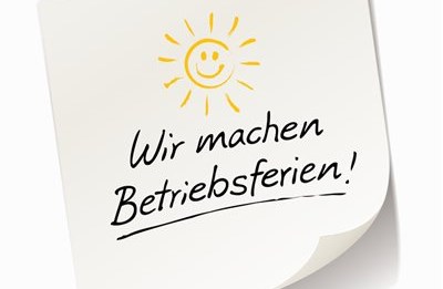 Betriebsurlaub vom 06.10. - 09.10.2016