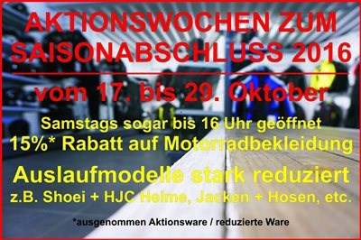 Honda Semmler - Aktionswochen zum Saisonabschluss 2017