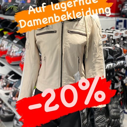 Bekleidungsaktion auf lagernde Damenbekleidung!
Aktion auf lagernde Damenbekleidung bis Ende Mai 2023!
Minus 20% erwarten Dich!
Wir freuen uns..... Weiter >>