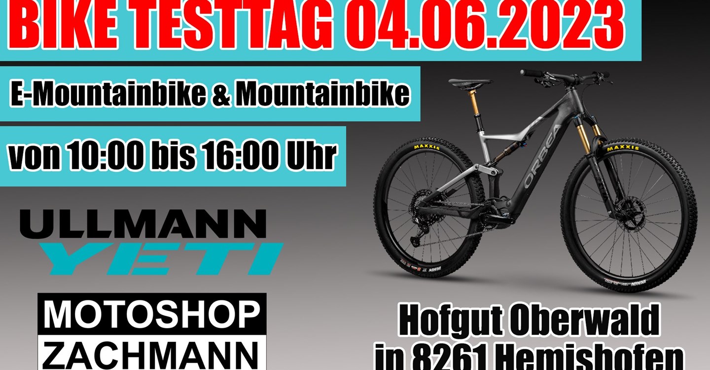 BIKE TESTTAG E-Mountainbike & Mountainbike 04. Juni 2023