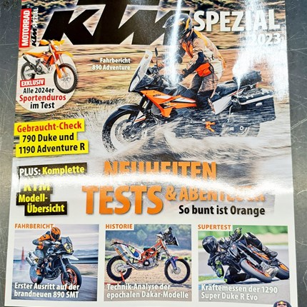 ... eine ganze Ausgabe KTM!!! 
Das deutsche Magazin "Motorrad" (www.motorradonline.de) hat ein komplette Ausgabe über KTM gemacht. 
Viele spannende Berich ... Weiter >>