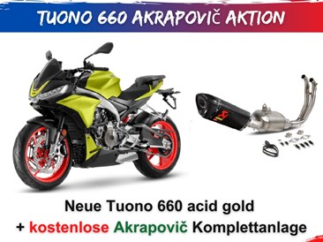 Tuono 660 in acid gold + kostenlose Akrapovic Komplettanlage