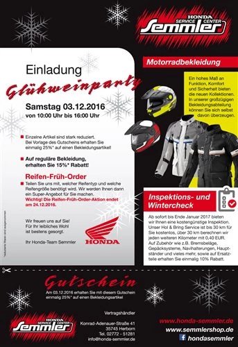 Honda Semmler - Glühweinparty  Bild 2: Honda Semmler - Glühweinparty
