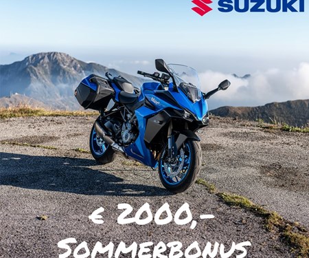 Wir starten heute mit dem € 2.000,- Sommerbonus für V-STROM 1050DE, V-STROM 1050 und GSX-S1000GT. Wir starten heute mit dem € 2.000,- Sommerbonus für V-STROM 1050DE, V-STROM 1050 und GSX-S1000GT.