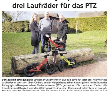 Spende an PTZ Einbeck