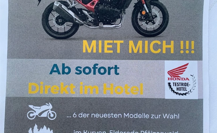 Honda-Kooperation mit Motorradtourismus: Motorradurlaub zum Wohlfühlen im Waldhotel Eisenberg in der Pfalt Bild 6: Honda-Kooperation mit Motorradtourismus: Motorradurlaub zum Wohlfühlen im Waldhotel Eisenberg in der Pfalt