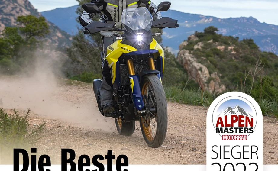 Suzuki V-Strom 800 DE gewinnt Alpenmasters 2023 Bild 1: Suzuki V-Strom 800 DE gewinnt Alpenmasters 2023