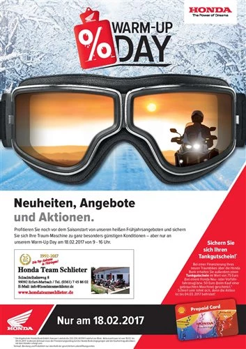 WARM-UP DAY am 18. Februar 2017 beim  Honda Team Schlieter Bild 3: WARM-UP DAY am 18. Februar 2017 beim  Honda Team Schlieter