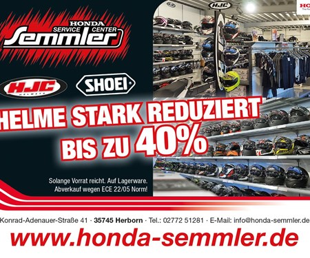Honda Semmler - Motorradhelme stark reduziert