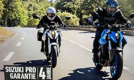 Jetzt alle Suzuki Motorräder ab 300ccm mit 4 Jahren Garantie