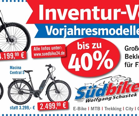 Inventurverkauf Fahrräder und e-Bikes stark Reduziert