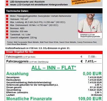 ALL - IN - FLAT (DREI IN EINEM) für alle NC - Modelle, auch ohne Anzahlung ! - Bild 3